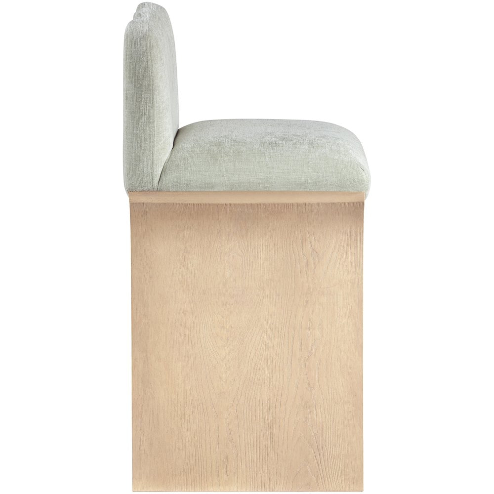 Shaw Mint Chenille Fabric Upholstered Counter Stool