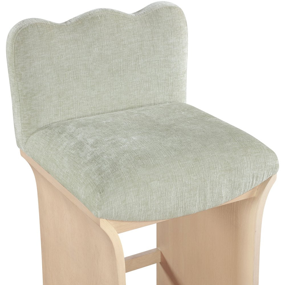 Shaw Mint Chenille Fabric Upholstered Counter Stool