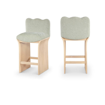 Shaw Mint Chenille Fabric Upholstered Counter Stool