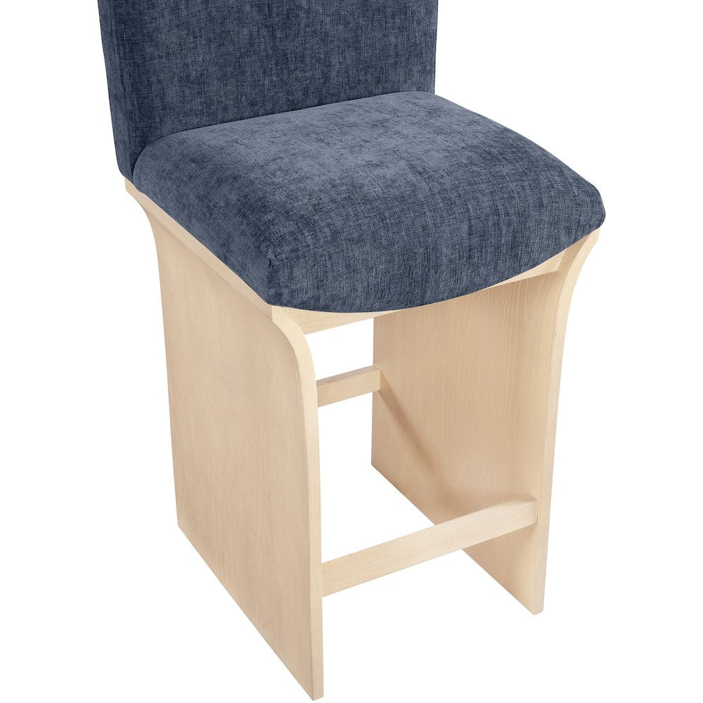 Shaw Navy Chenille Fabric Upholstered Counter Stool