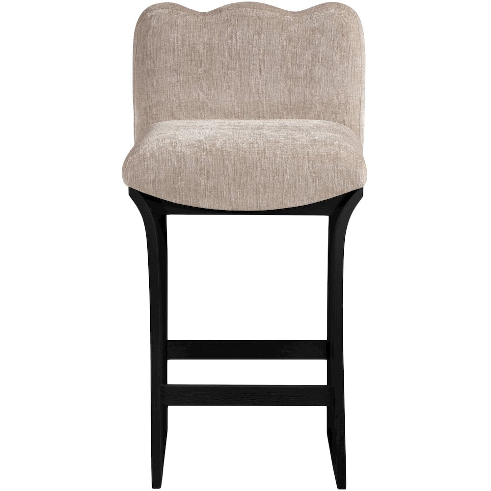 Shaw Beige Chenille Fabric Upholstered Counter Stool