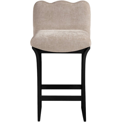 Shaw Beige Chenille Fabric Upholstered Counter Stool