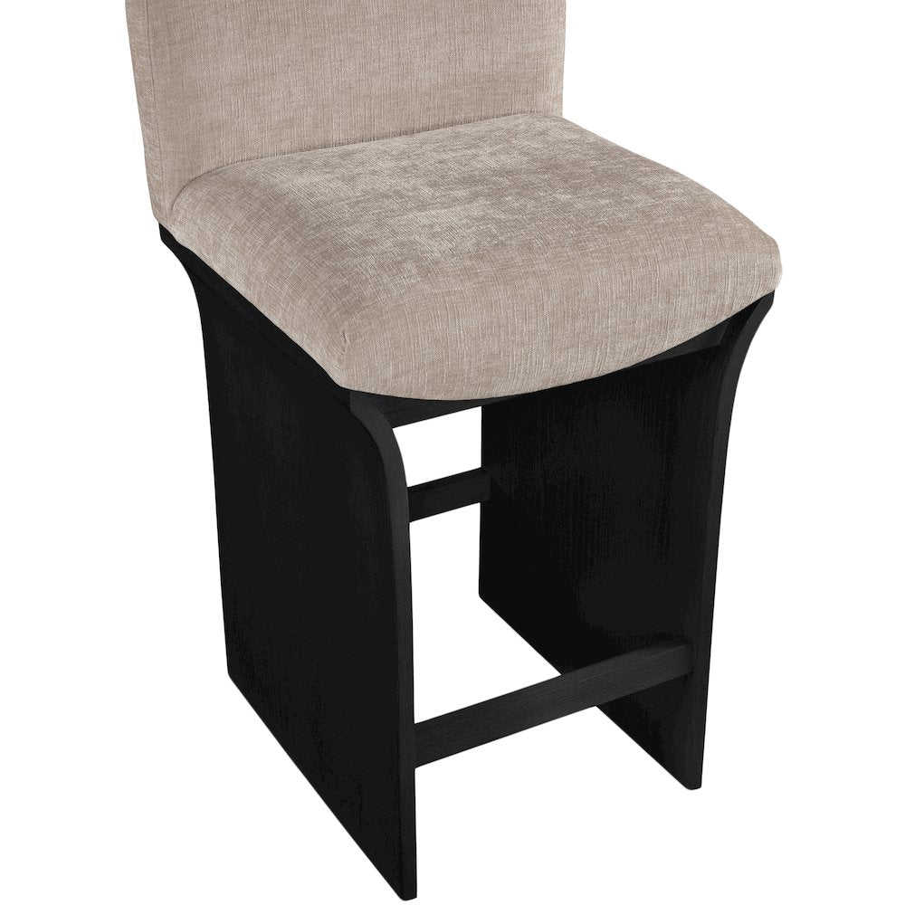 Shaw Beige Chenille Fabric Upholstered Counter Stool