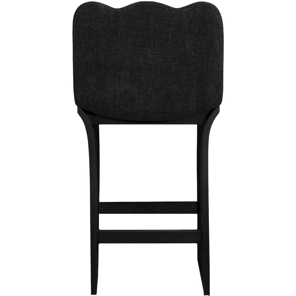 Shaw Black Chenille Fabric Upholstered Counter Stool