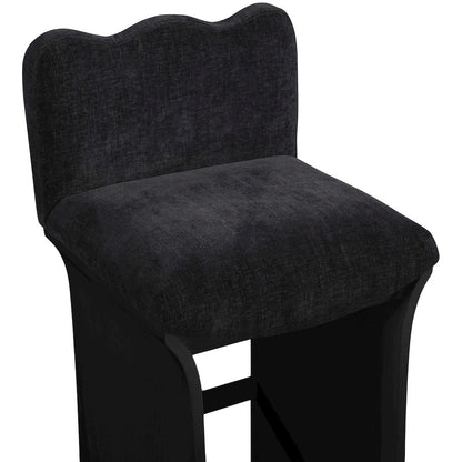 Shaw Black Chenille Fabric Upholstered Counter Stool
