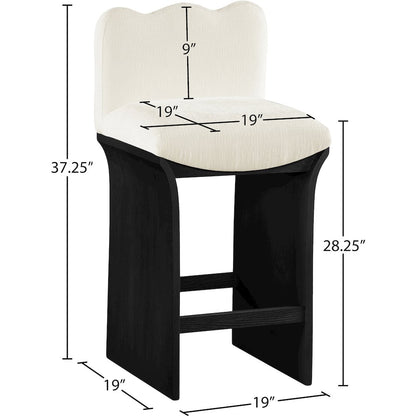 Shaw Cream Chenille Fabric Upholstered Counter Stool