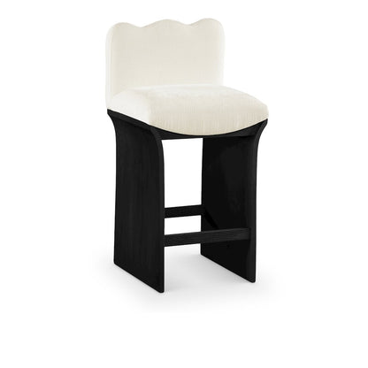 Shaw Cream Chenille Fabric Upholstered Counter Stool