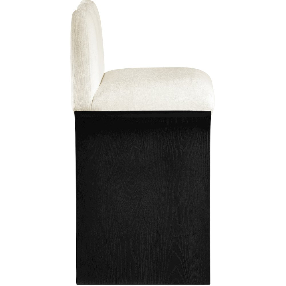 Shaw Cream Chenille Fabric Upholstered Counter Stool