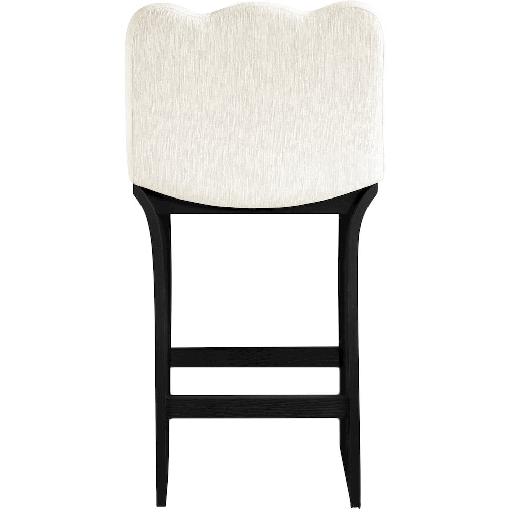 Shaw Cream Chenille Fabric Upholstered Counter Stool