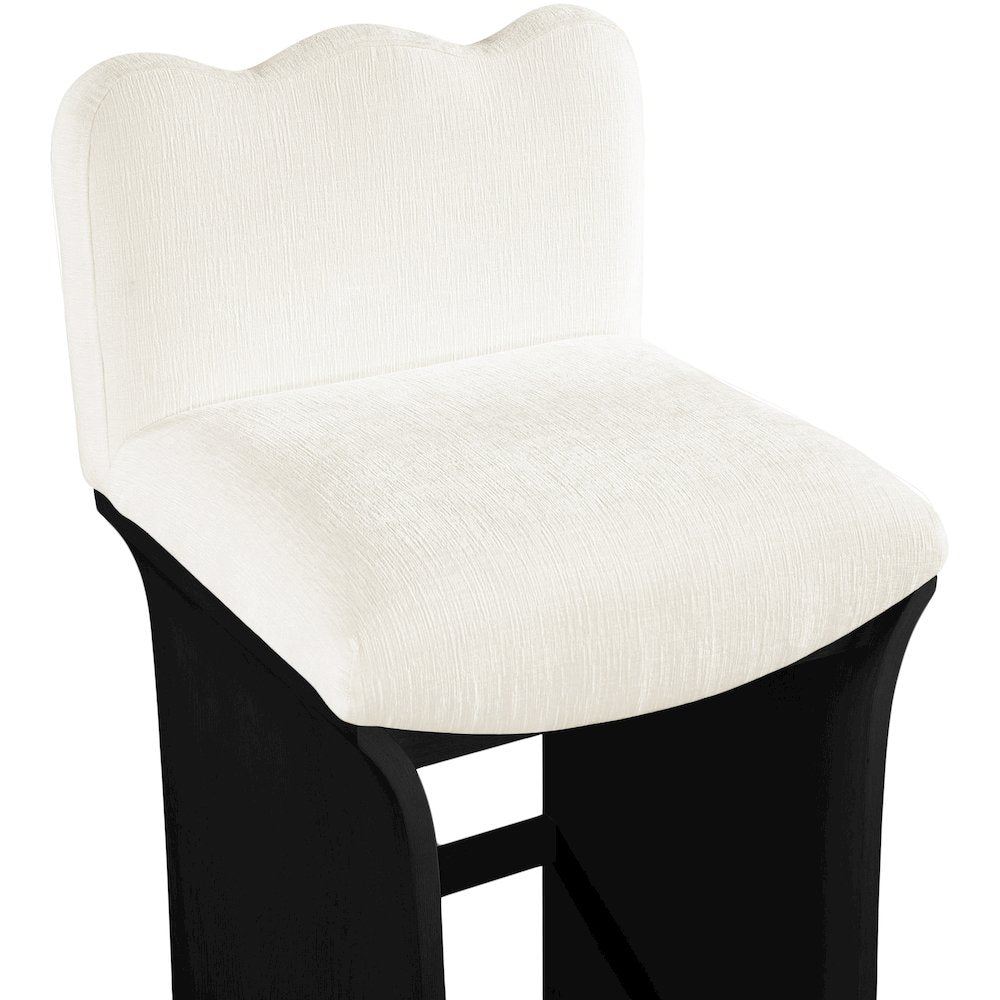 Shaw Cream Chenille Fabric Upholstered Counter Stool
