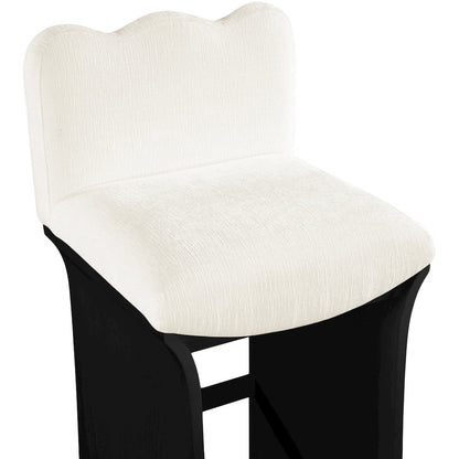 Shaw Cream Chenille Fabric Upholstered Counter Stool