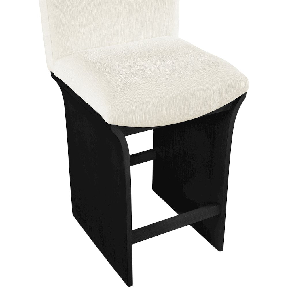 Shaw Cream Chenille Fabric Upholstered Counter Stool