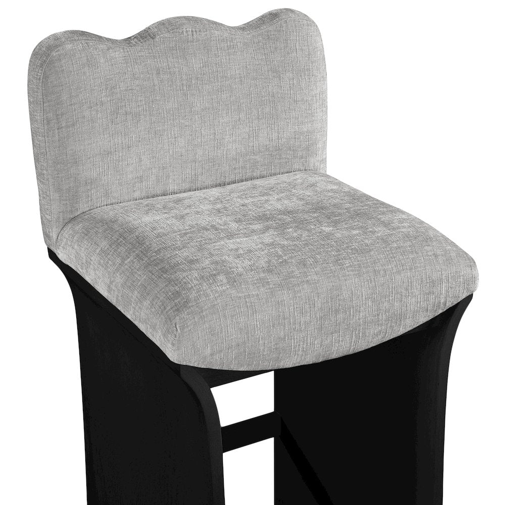 Shaw Grey Chenille Fabric Upholstered Counter Stool