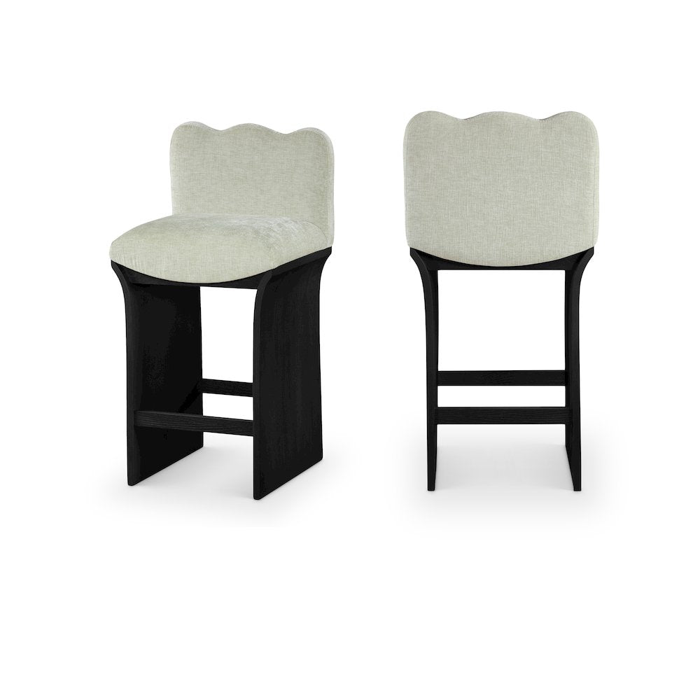 Shaw Mint Chenille Fabric Upholstered Counter Stool