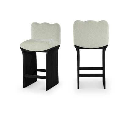 Shaw Mint Chenille Fabric Upholstered Counter Stool