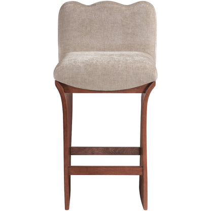 Shaw Beige Chenille Fabric Upholstered Counter Stool