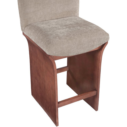 Shaw Beige Chenille Fabric Upholstered Counter Stool