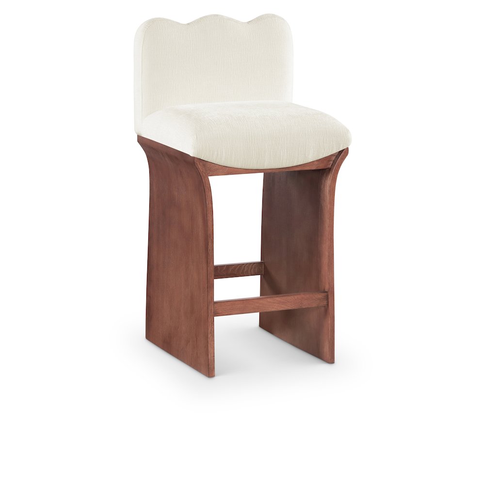 Shaw Cream Chenille Fabric Upholstered Counter Stool