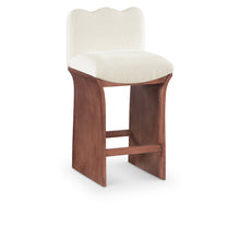 Shaw Cream Chenille Fabric Upholstered Counter Stool