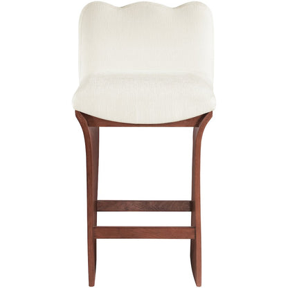 Shaw Cream Chenille Fabric Upholstered Counter Stool