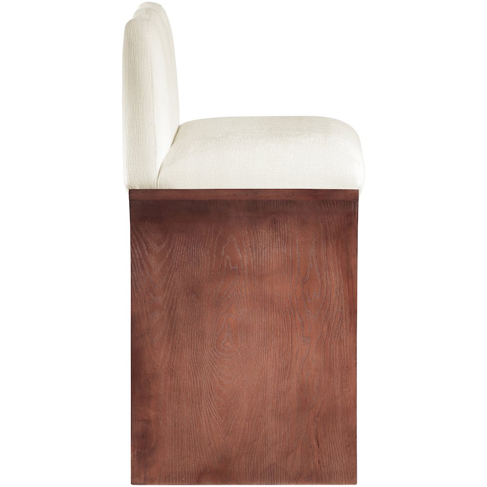Shaw Cream Chenille Fabric Upholstered Counter Stool