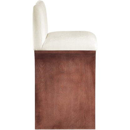 Shaw Cream Chenille Fabric Upholstered Counter Stool