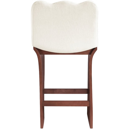Shaw Cream Chenille Fabric Upholstered Counter Stool