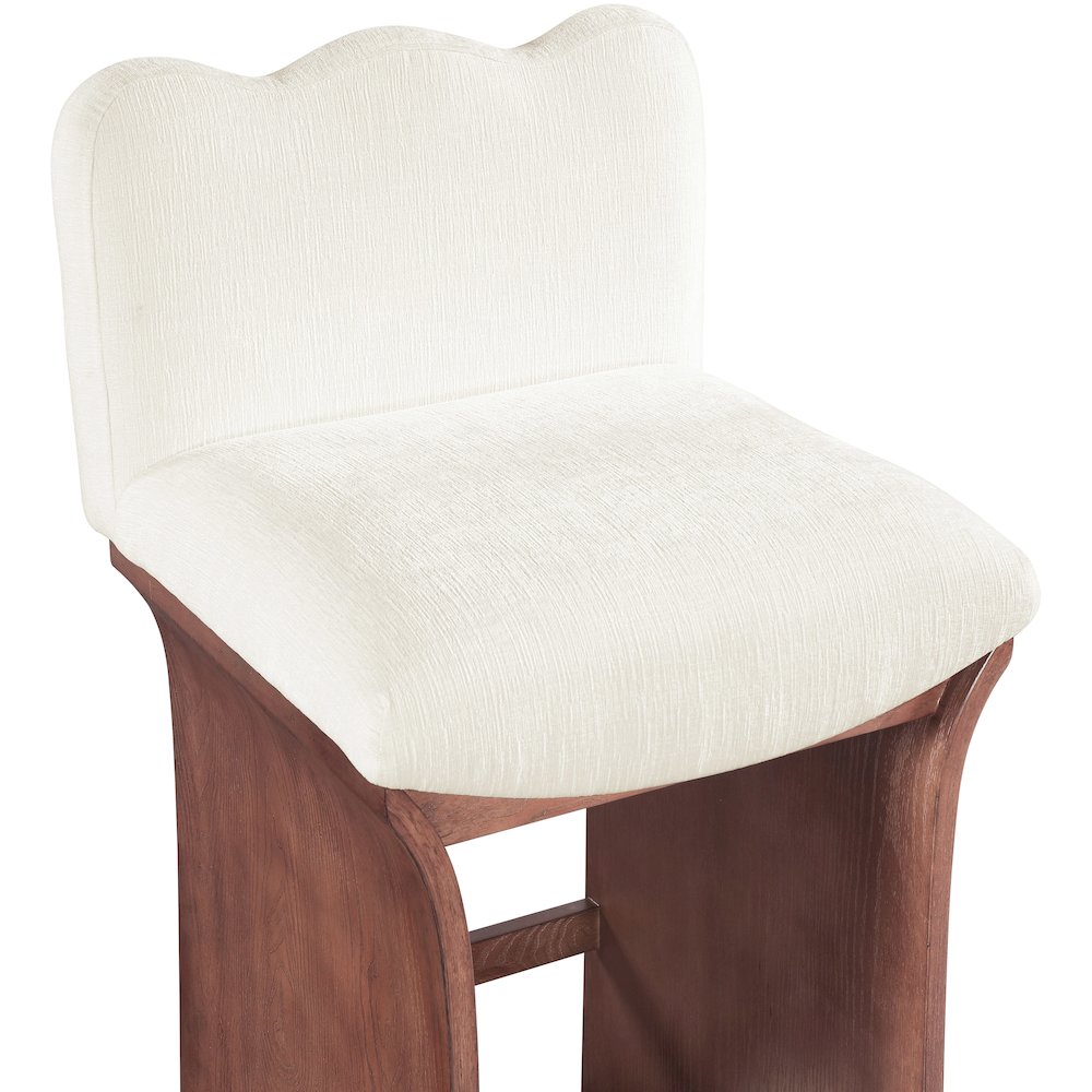 Shaw Cream Chenille Fabric Upholstered Counter Stool