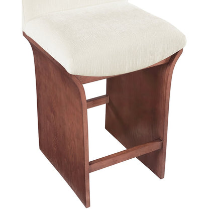 Shaw Cream Chenille Fabric Upholstered Counter Stool
