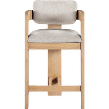 Sacha Beige Linen Textured Fabric Upholstered Counter Stool