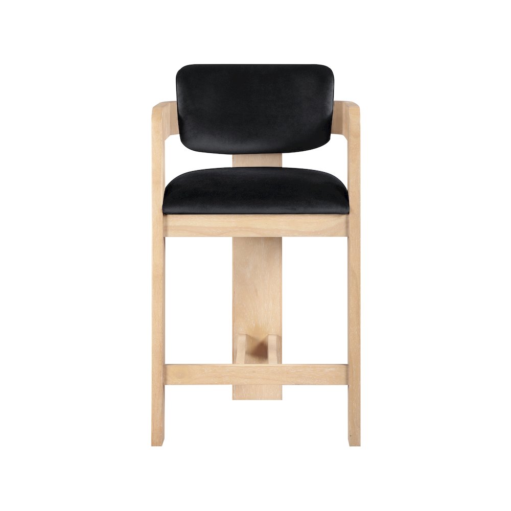 Sacha Black Velvet Stool