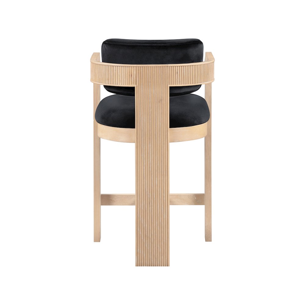 Sacha Black Velvet Stool