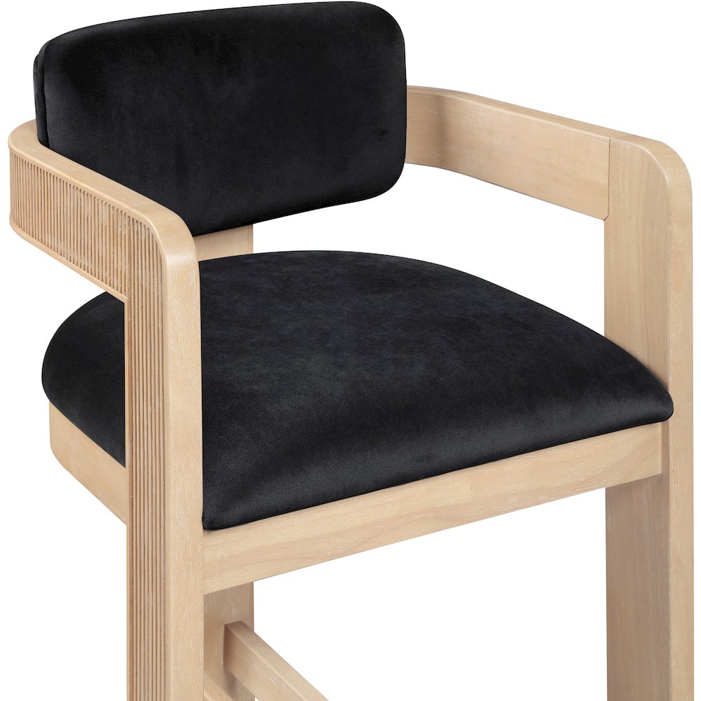 Sacha Black Velvet Stool