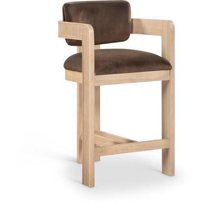 Sacha Brown Velvet Stool