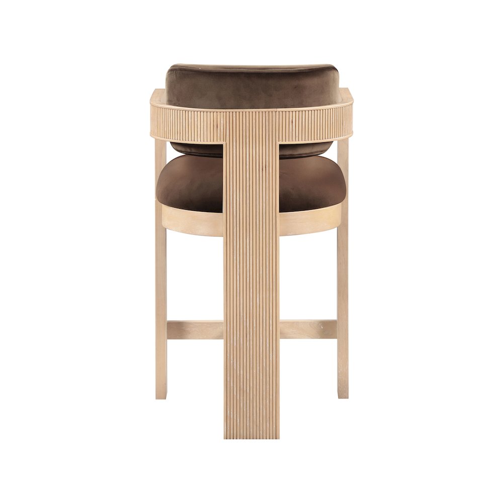 Sacha Brown Velvet Stool