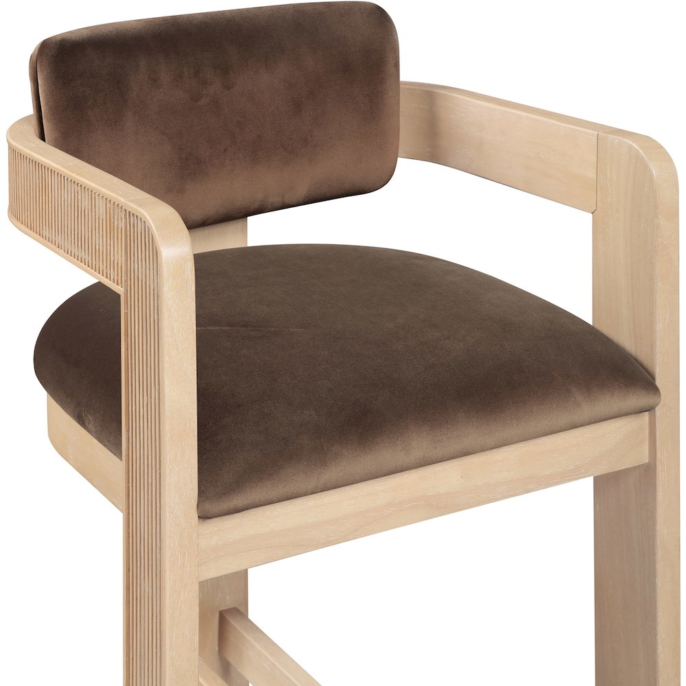 Sacha Brown Velvet Stool