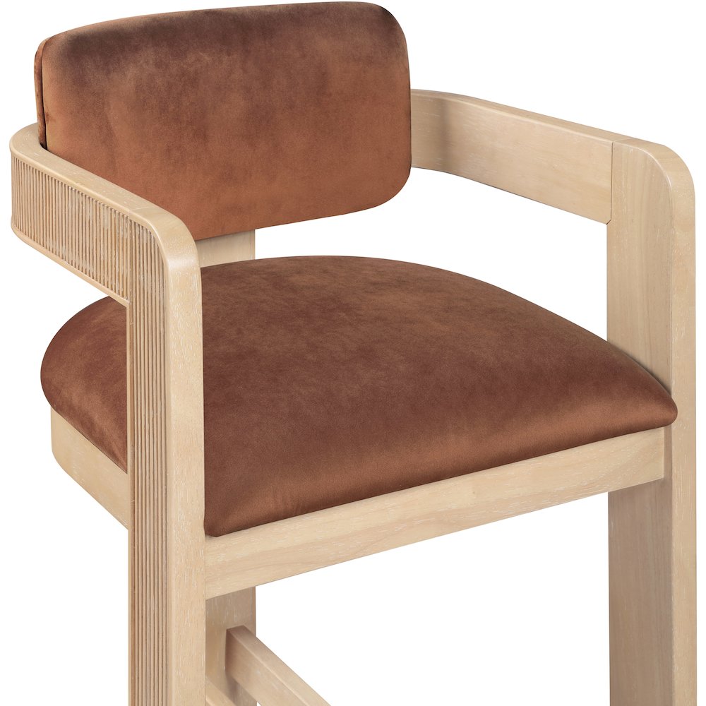 Sacha Cognac Velvet Stool