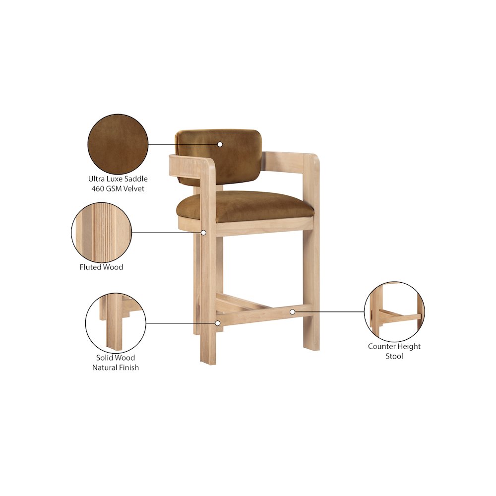 Sacha Saddle Velvet Stool