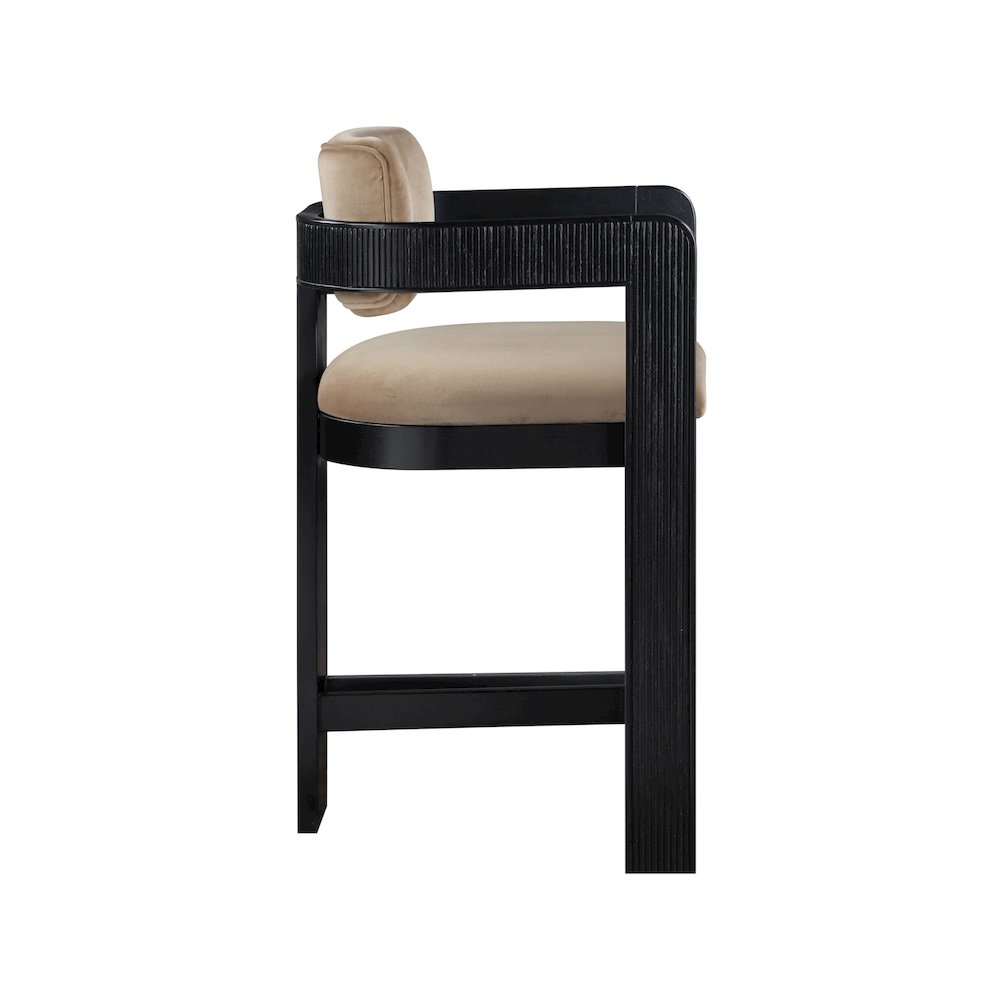 Sacha Beige Velvet Stool
