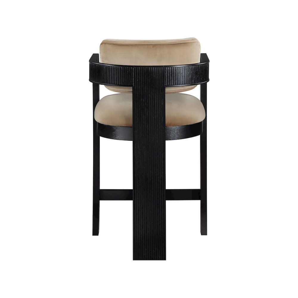 Sacha Beige Velvet Stool