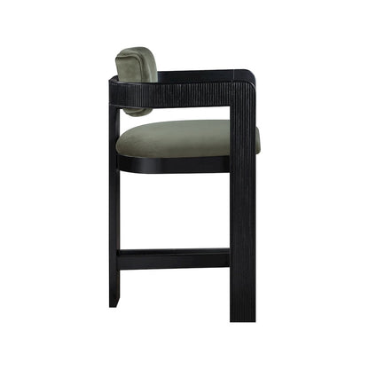 Sacha Green Velvet Stool