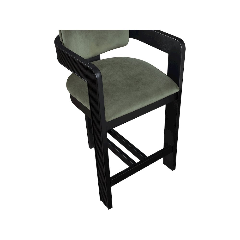 Sacha Green Velvet Stool
