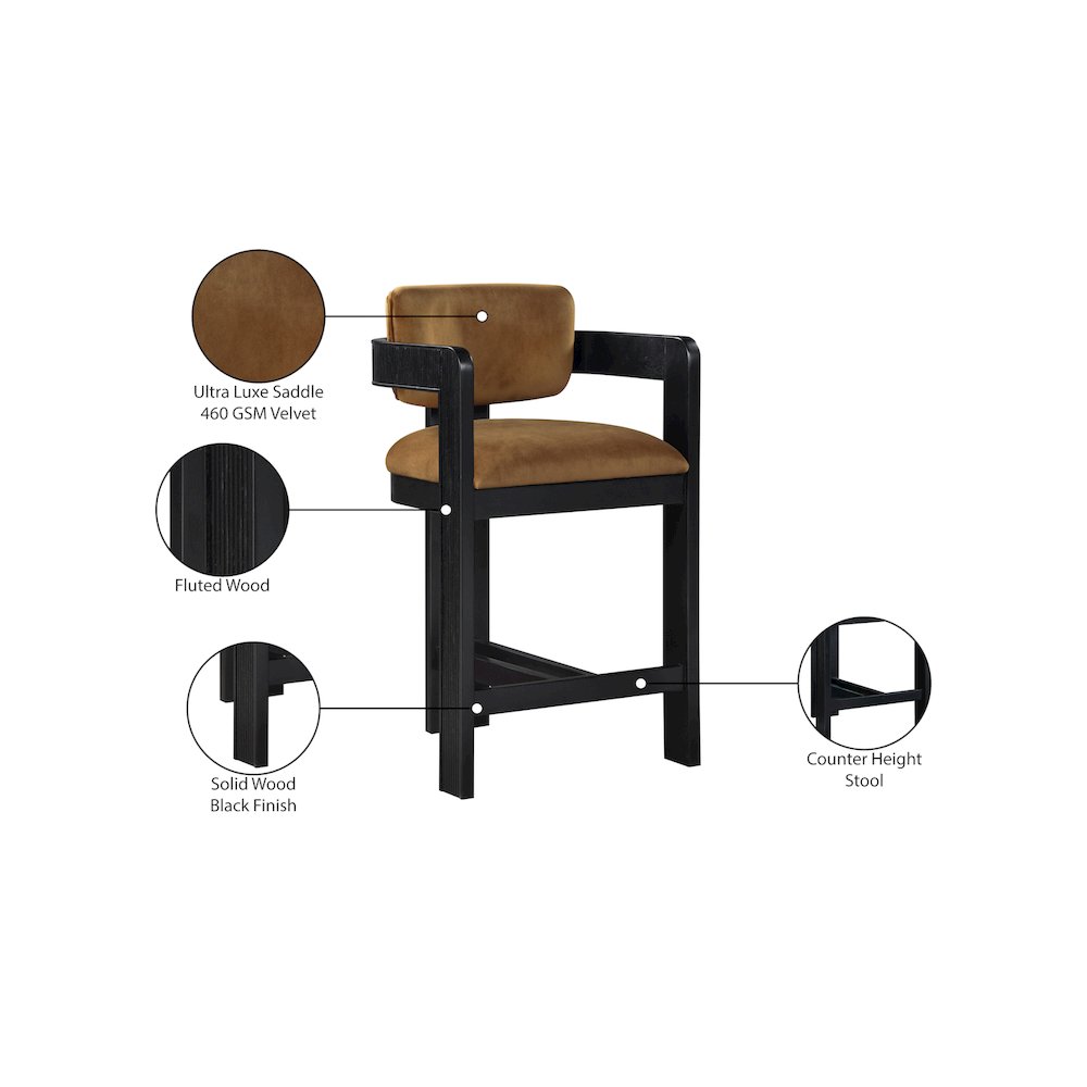 Sacha Saddle Velvet Stool