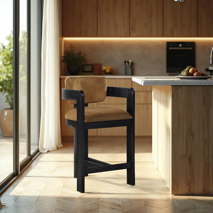 Sacha Saddle Velvet Stool