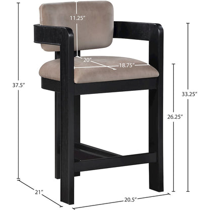 Sacha Taupe Velvet Stool