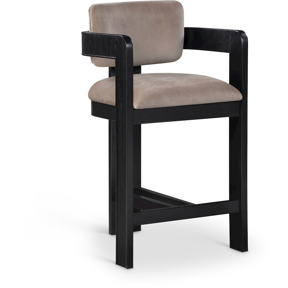 Sacha Taupe Velvet Stool