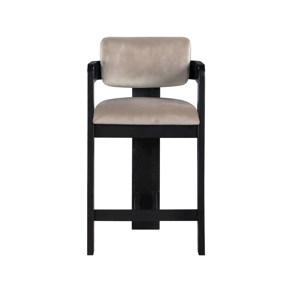 Sacha Taupe Velvet Stool