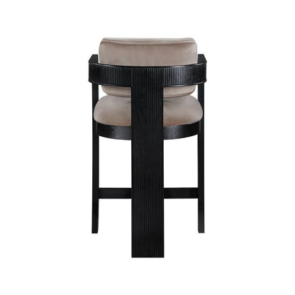 Sacha Taupe Velvet Stool