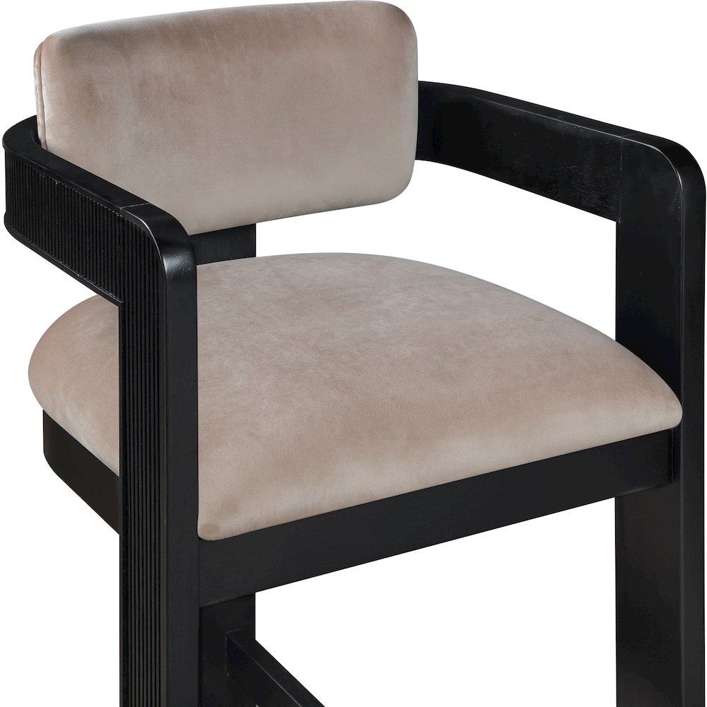 Sacha Taupe Velvet Stool