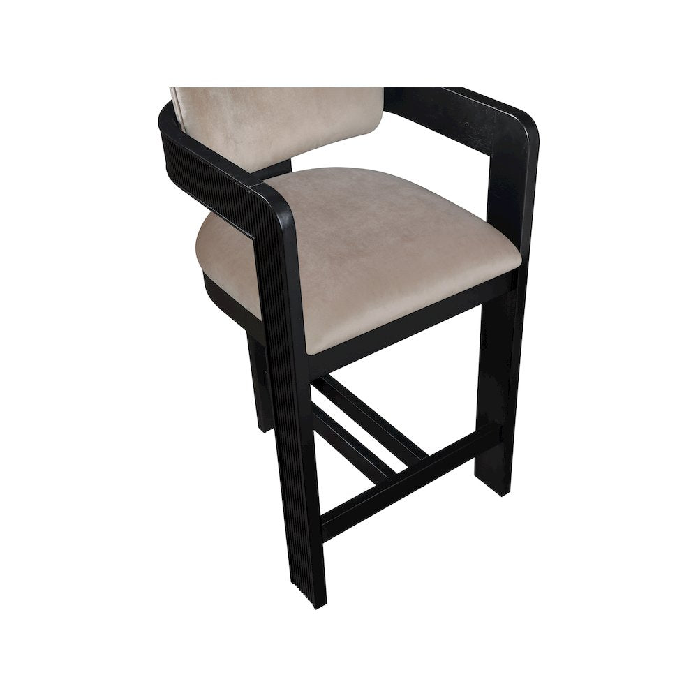 Sacha Taupe Velvet Stool